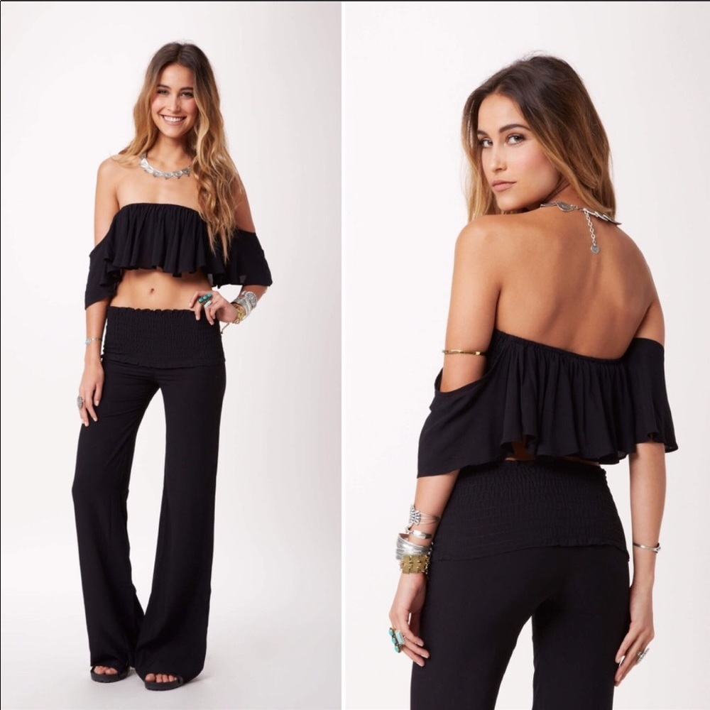 NWT Planet blue off the shoulder crop top